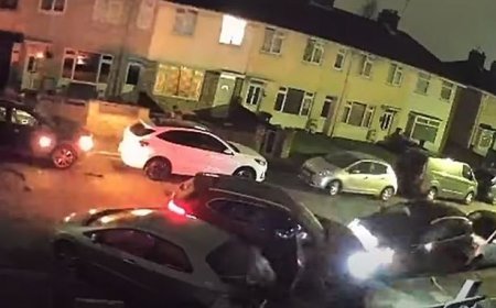 Driver slams into parked cars on quiet street